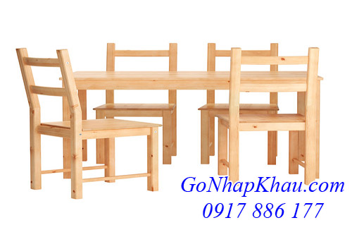 gỗ thông (gỗ pine) làm bàn ghế