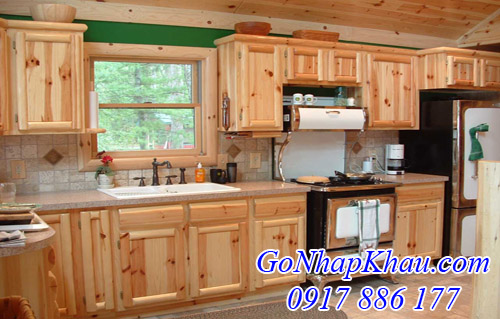 gỗ thông làm nội thất bếp cho bạn bữa ăn ngon