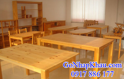 nội thất gỗ thông (pine) bàn ghế